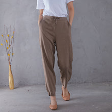 Load image into Gallery viewer, Elastic Waist Minimalist Linen Pants C1902
