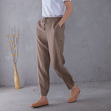 Load image into Gallery viewer, Elastic Waist Minimalist Linen Pants C1902
