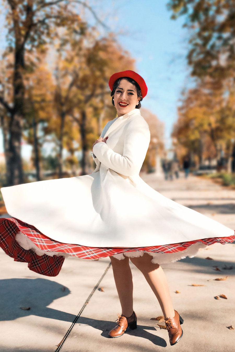 White Winter Long Wool Princess Coat C2629 YLISTYLE White Winter Long Wool Princess Coat C2629 YLISTYLE