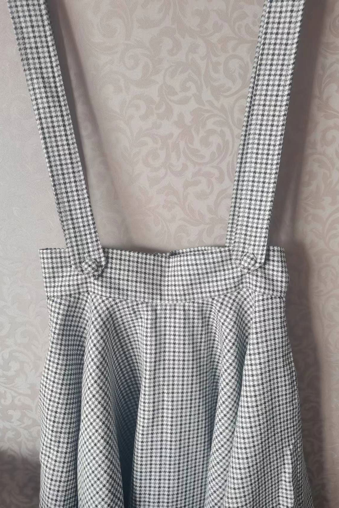 Check Linen Apron Dress C2920#CK