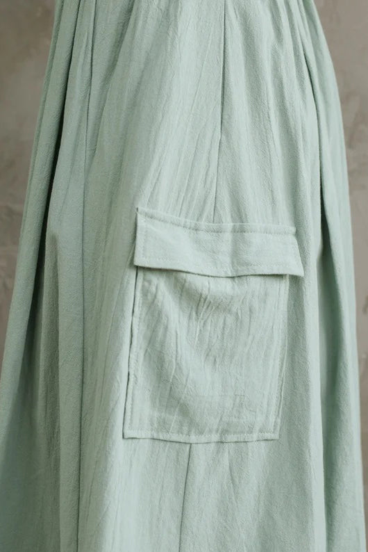 Summer Women Casual Cotton Linen Skirt C2869