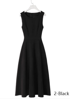 Sleeveless Wool blue Midi Dress C2517