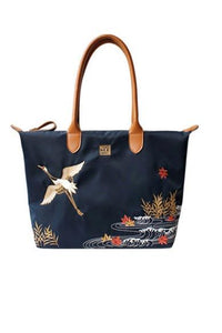 Single-shoulder hand-embroidered artistic nylon bag for youth women 001-35#KC