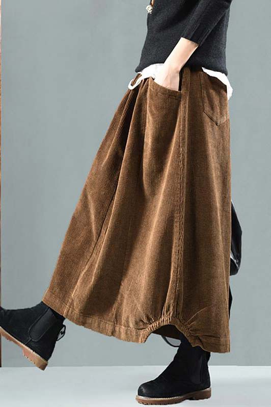 Casual Corduroy maxi skirt 42A010