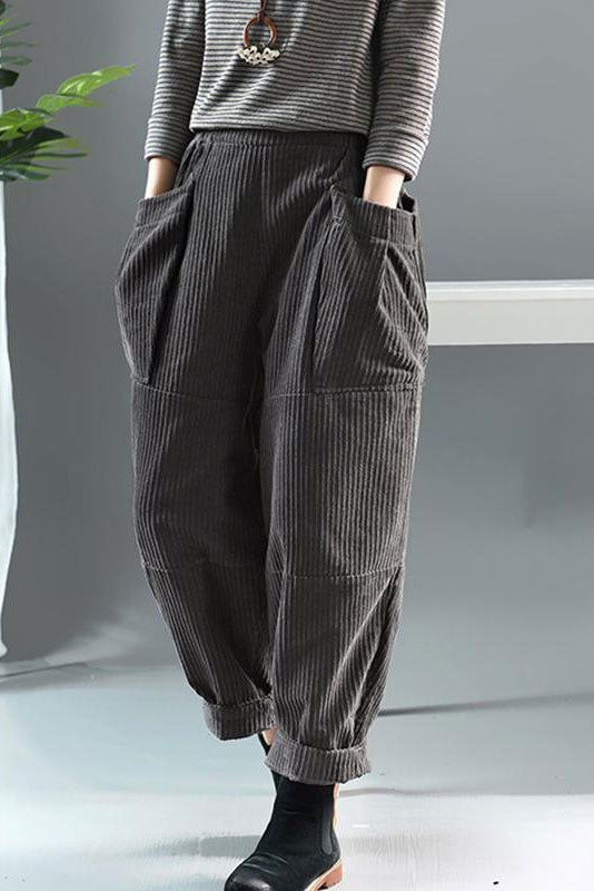 Corduroy baggy pants for women 43A011