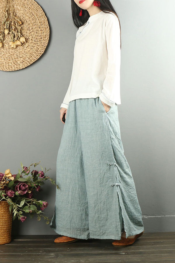 Soft Casual Loose Large Size Cotton Linen Pant C2874