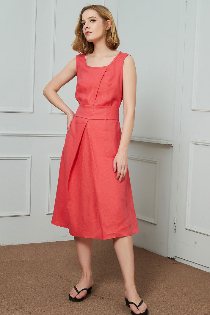 Summer Mid calf Sleeveless waistband C1473,Size XS/S #yy04013