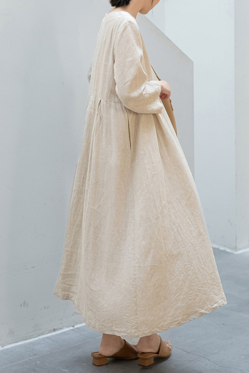 Plus Size Loose Linen Dress C3194