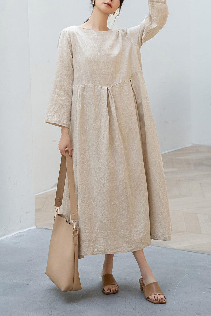Plus Size Loose Linen Dress C3194
