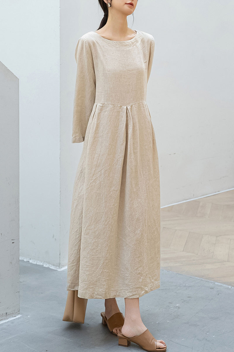Plus Size Loose Linen Dress C3194
