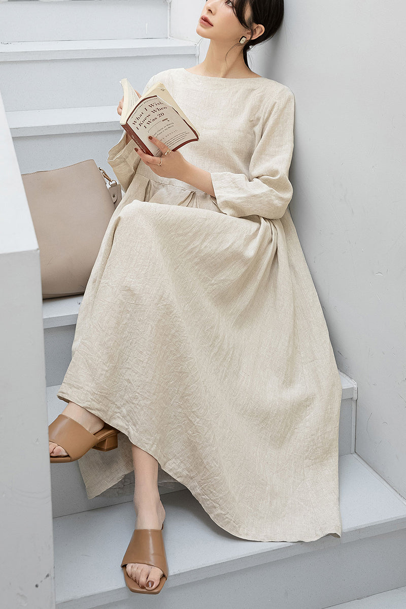 Plus Size Loose Linen Dress C3194