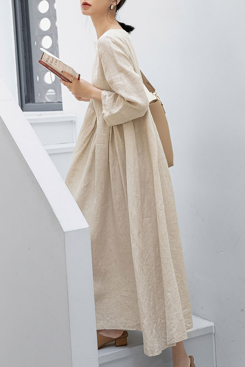 Plus Size Loose Linen Dress C3194