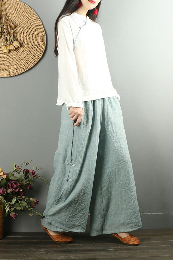 Soft Casual Loose Large Size Cotton Linen Pant C2874