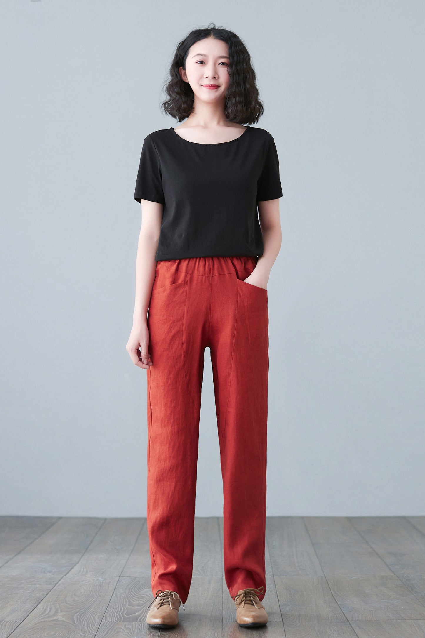 Plus size Long Linen pants C2642