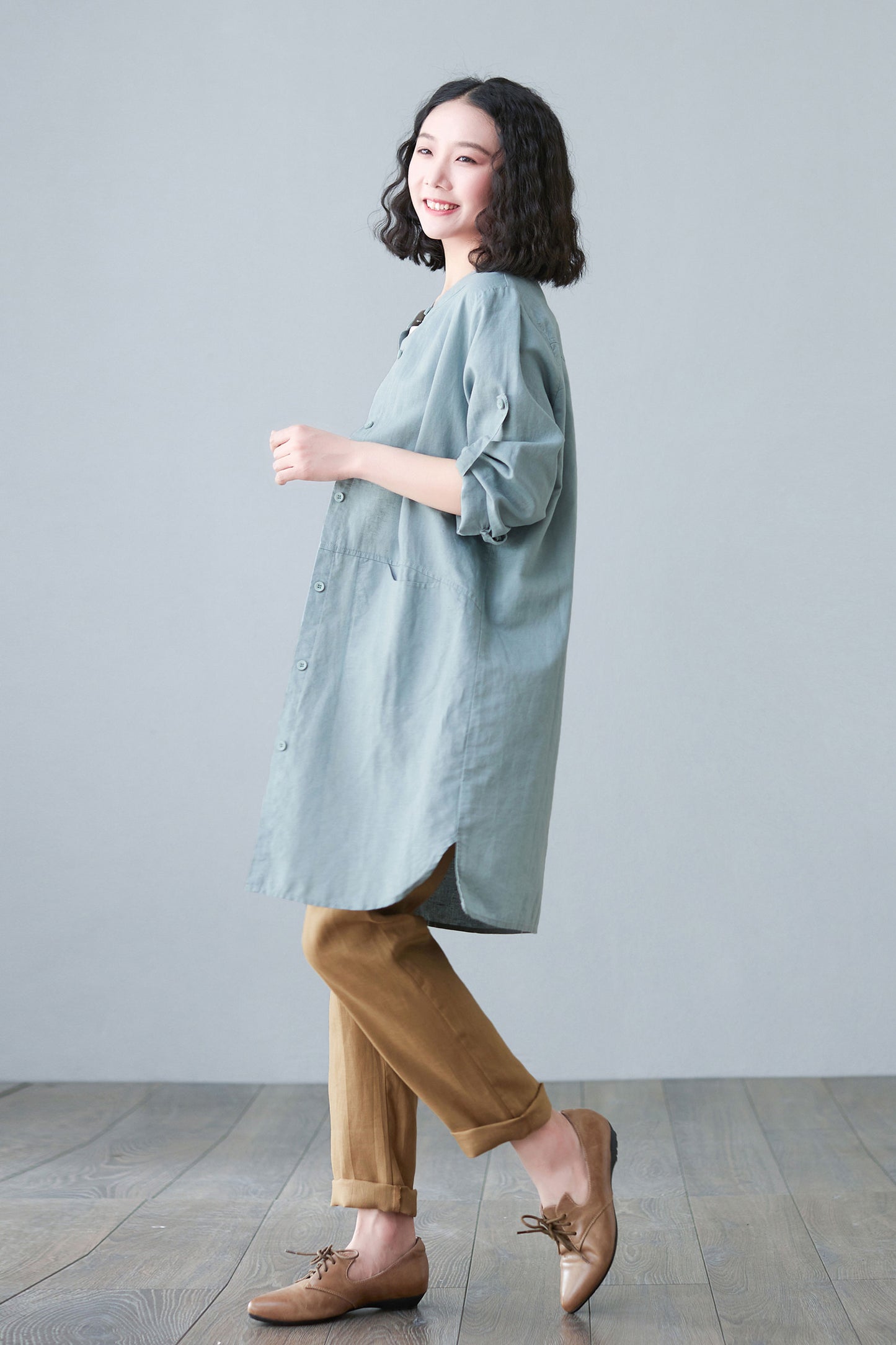 Long Sleeve Button Down Causal Jacket C2653