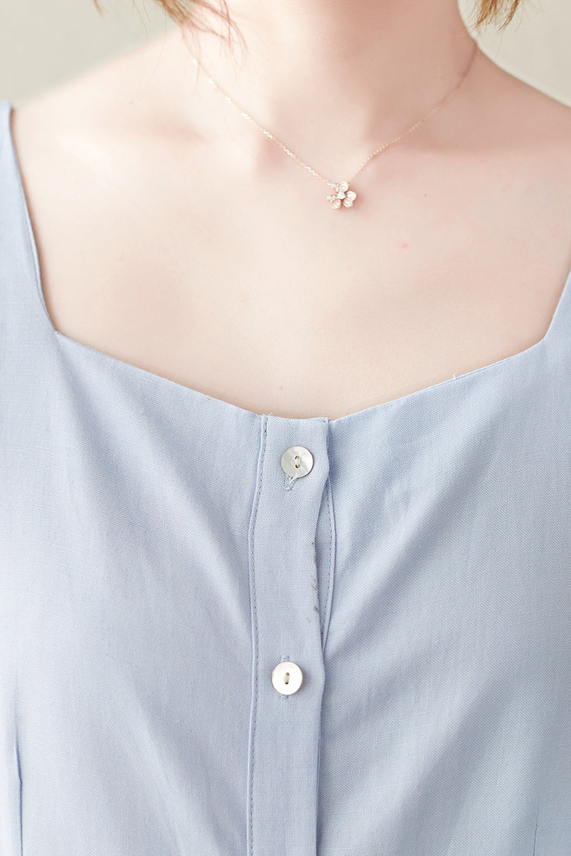 Women Summer Square Collar Line Dress C2840