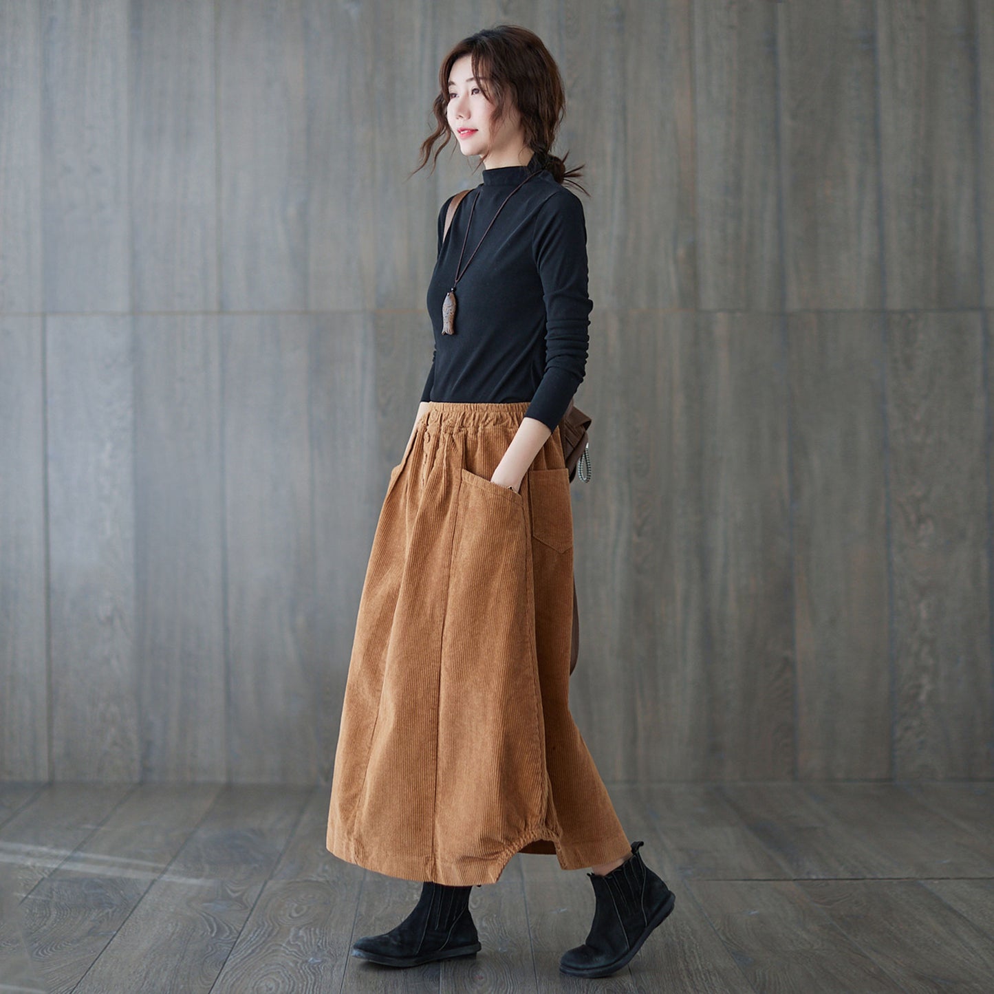 Casual Corduroy maxi skirt C1820