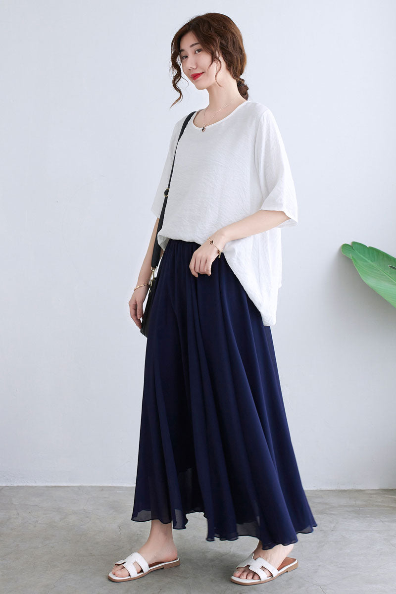 Flowy Bohemian Circle Swing Maxi Skirt C2291