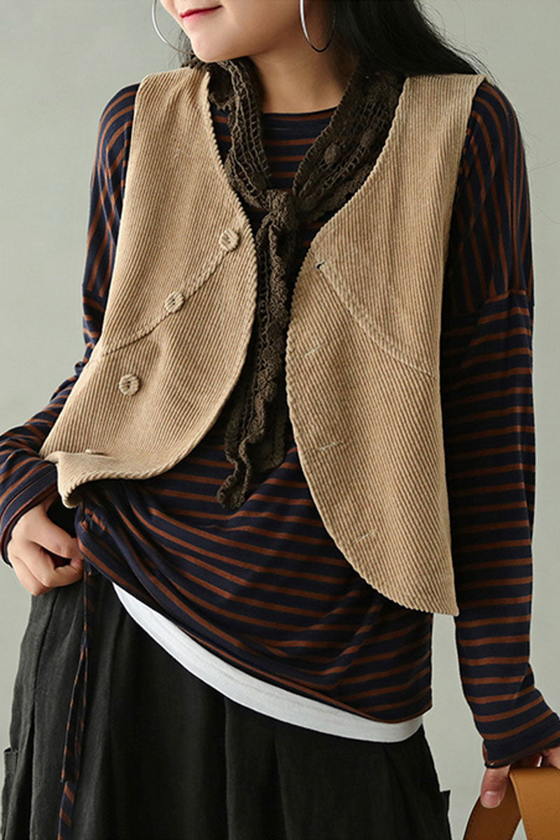 Pink Corduroy Vest C2445
