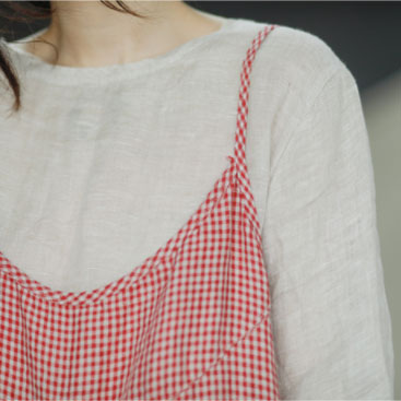 Red Plaid Sleeveless Linen Jumpsuits C2398