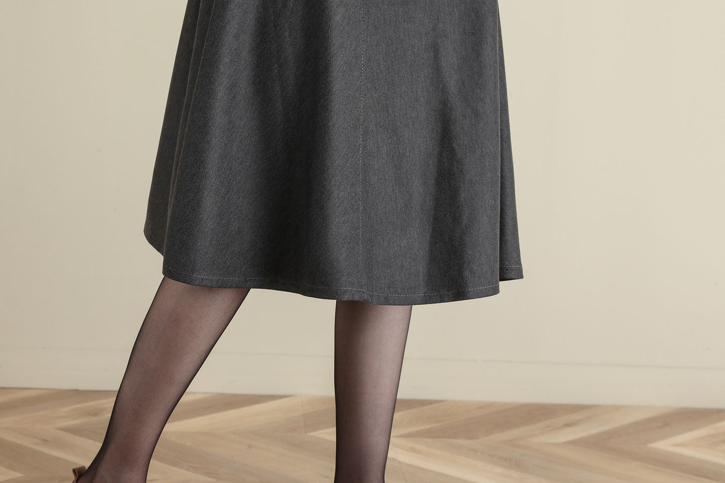 Thick A Line Wool Skirt, Flared Skirt, High Waist Full Skirt C251801