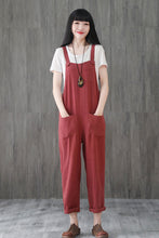 Load image into Gallery viewer, Red Casual Linen Jumpsuits C195901

