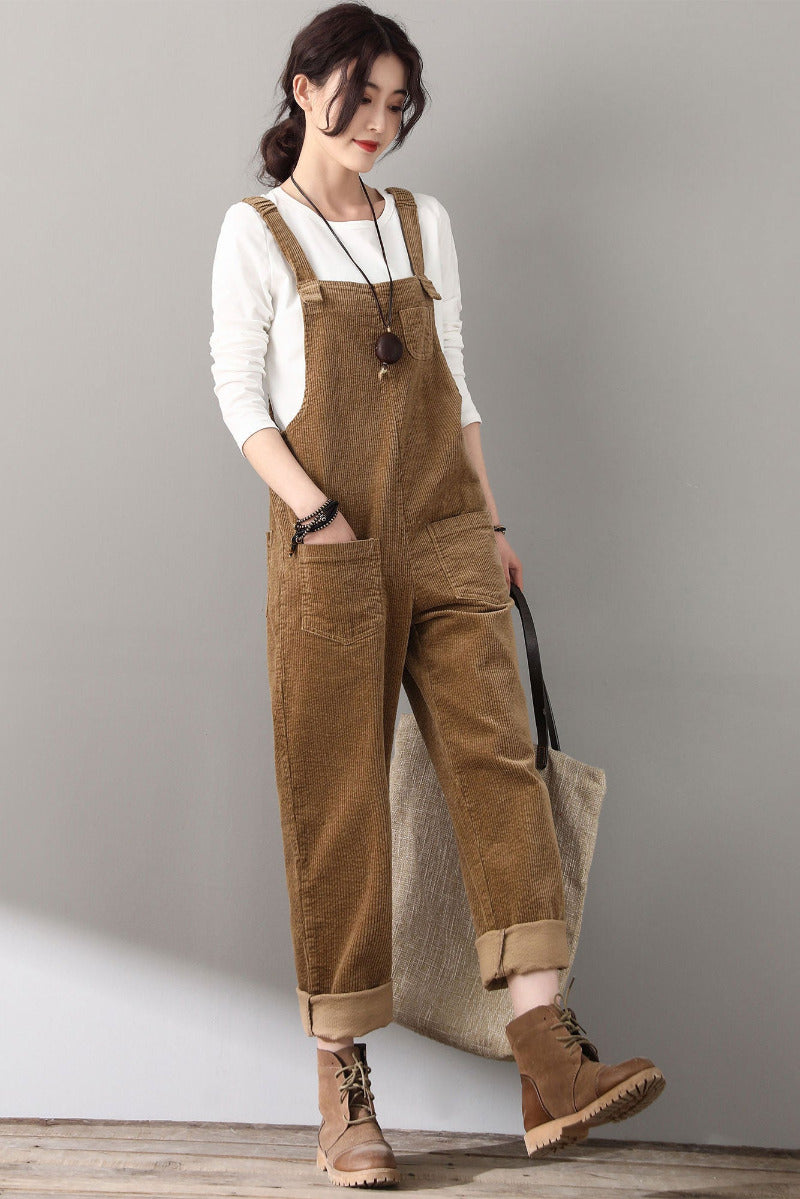 Women's Casual Corduroy Overalls C1810