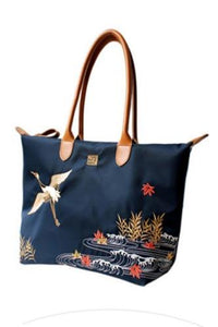 Single-shoulder hand-embroidered artistic nylon bag for youth women 001-35#KC