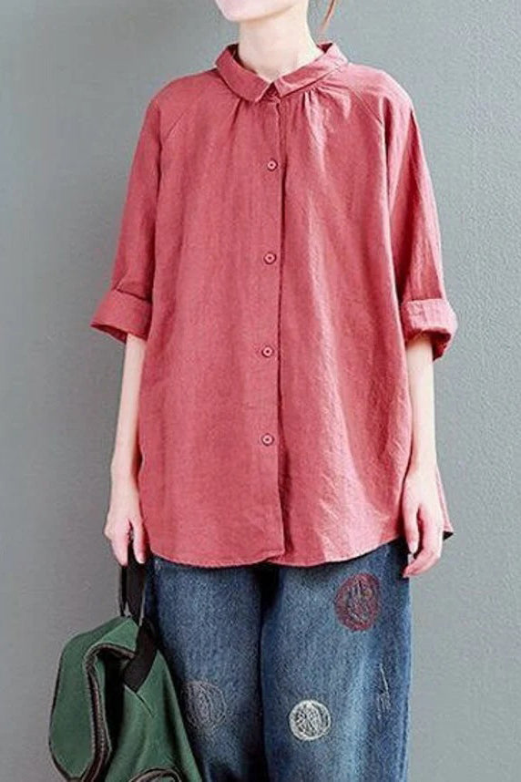 New Long Sleeve Spring Summer Cotton Tops C2865