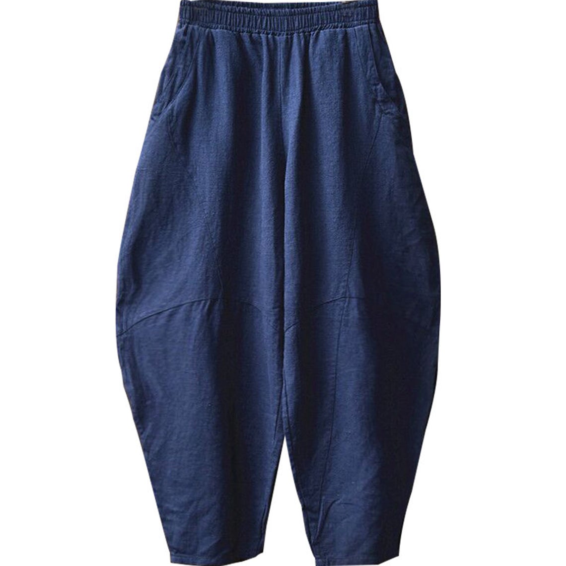Casual Elastic Waist Linen Pants C1857