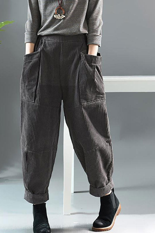 Corduroy baggy pants for women 43A011