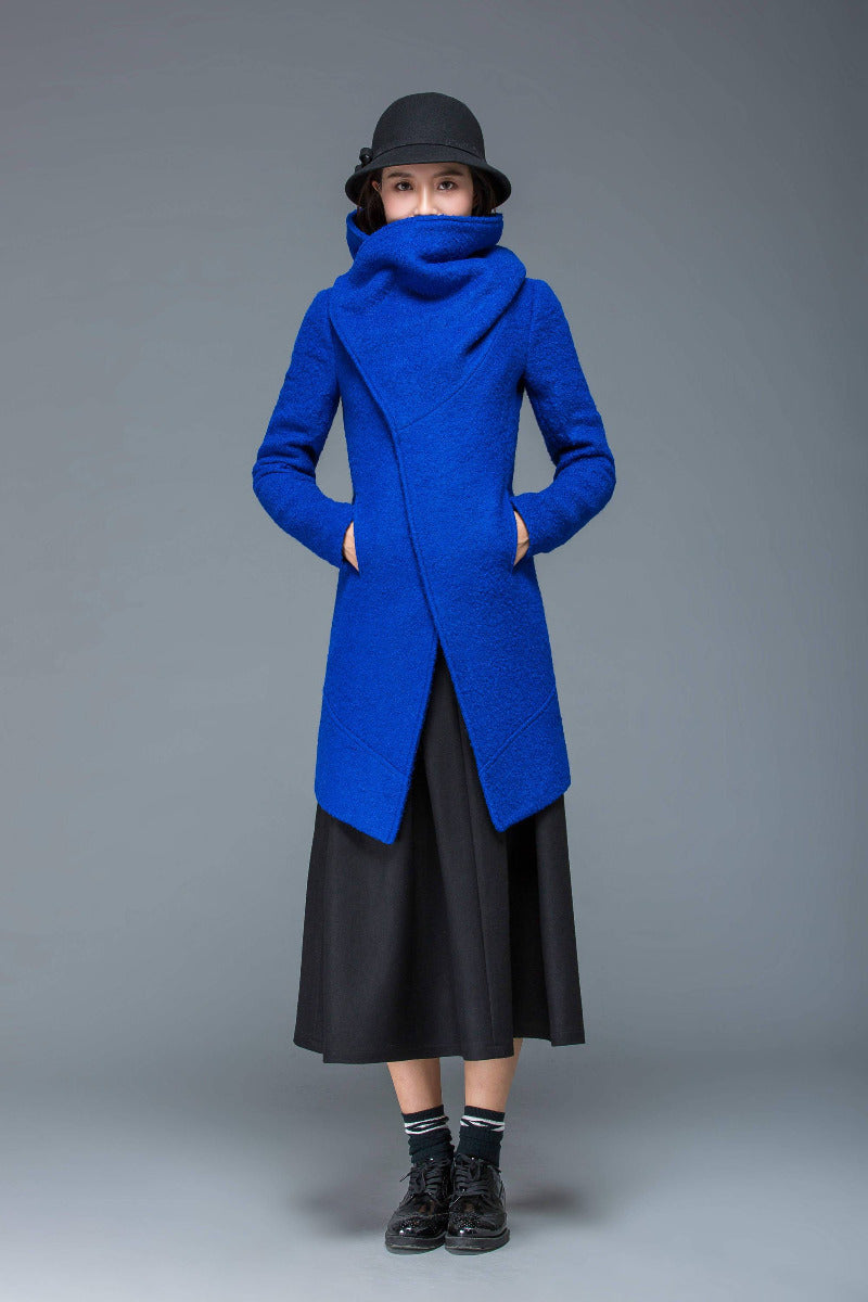 Women's Asymmetrical Wool Coat C134
