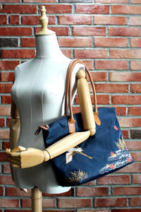 Single-shoulder hand-embroidered artistic nylon bag for youth women 001-35