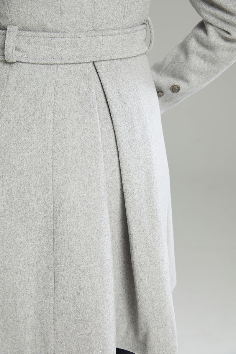 Winter Gray Warm Wool Coat C2988