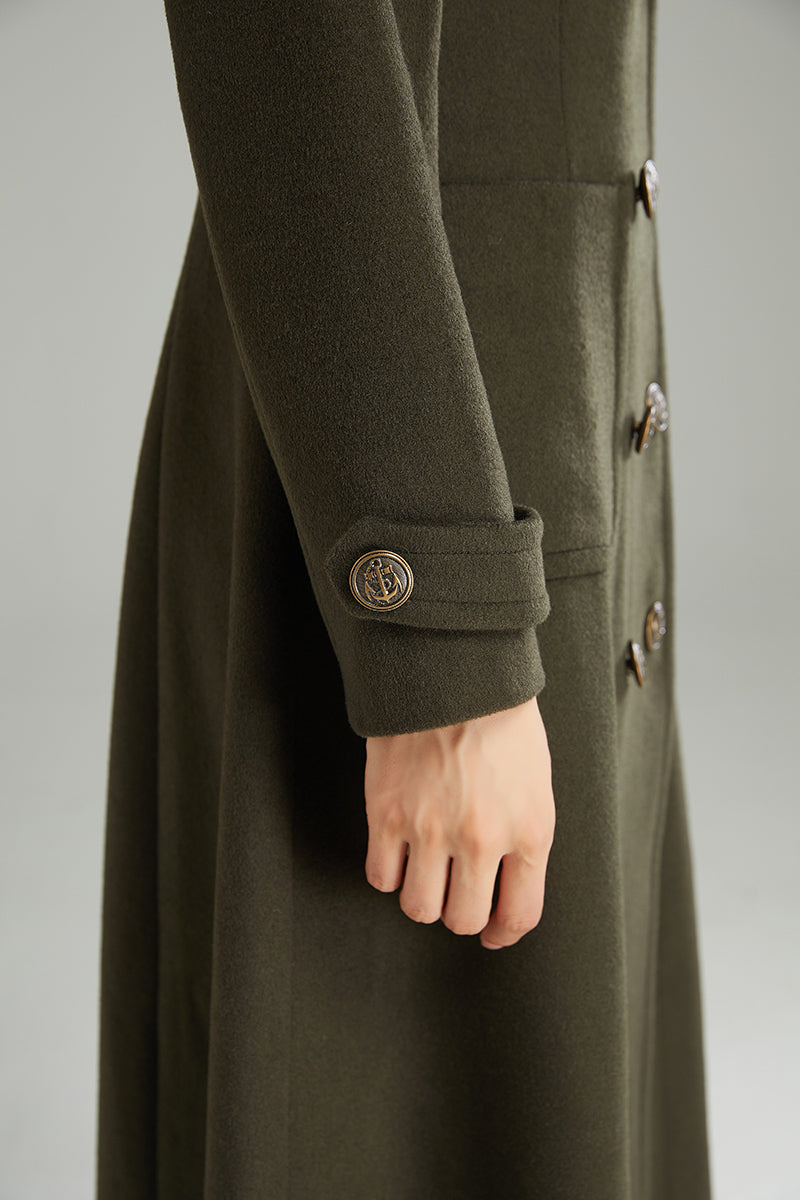Women Double-breasted Wool Coat C2995