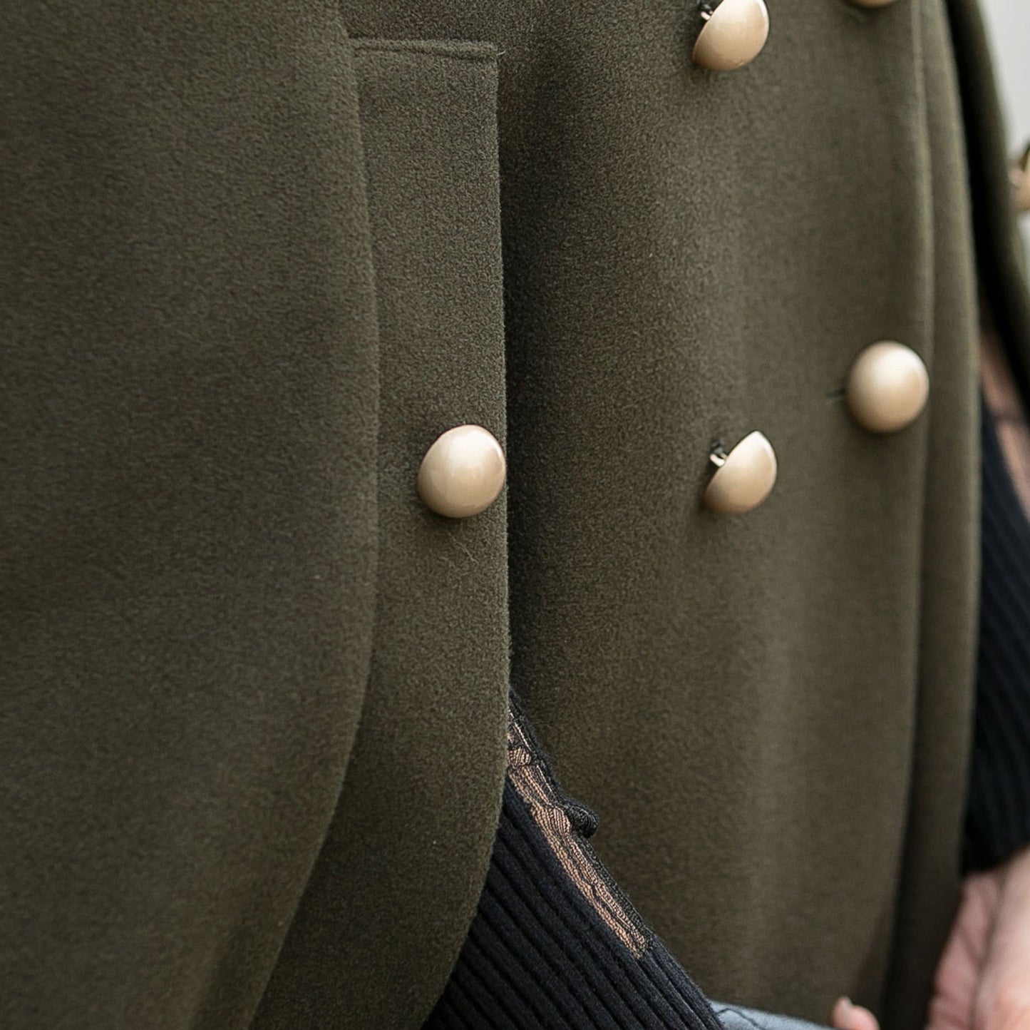 Army Green Thicken Wool Cape Coat for Women, Oversized Winter Cloak Coat C254101