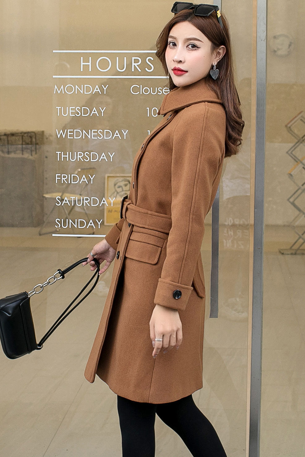Winter Women Long Wool Coat C2591,Size M #CK2101378