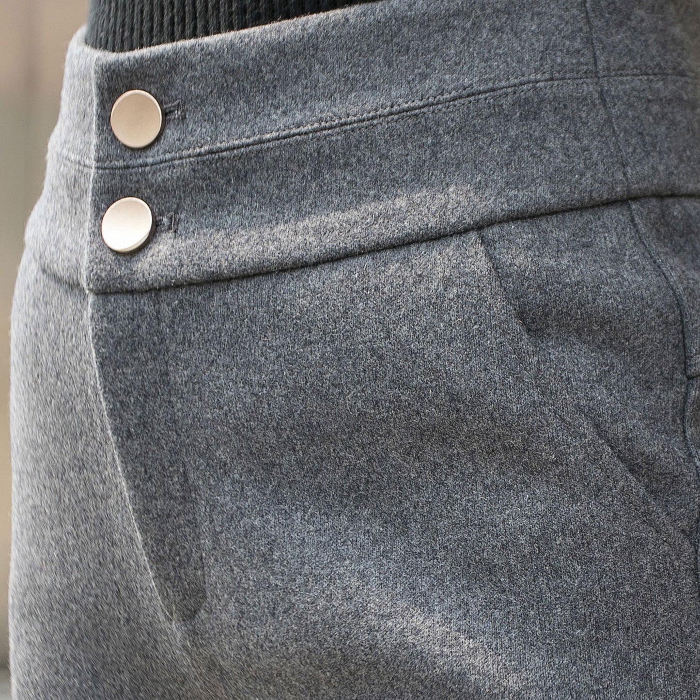 Gray wool pants, Long wool pants, High waist pants C254801