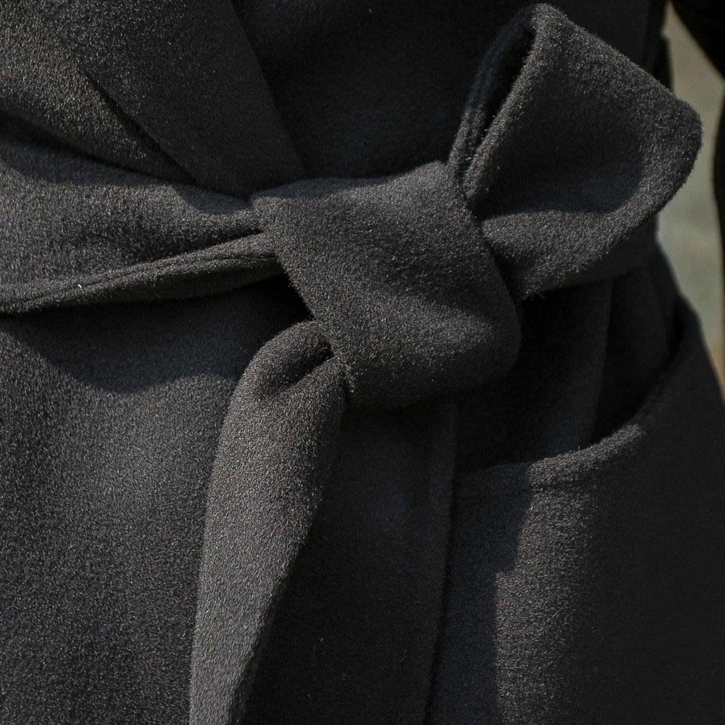 Black Women Long Wool Coat C2564, Size XS #CK2101433