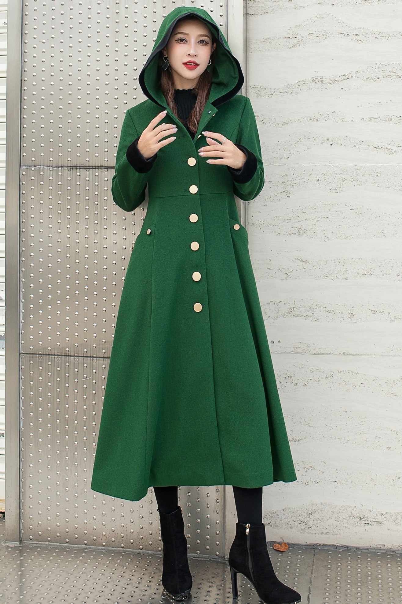 Vintage Inspired Long Wool Princess Coat C2590
