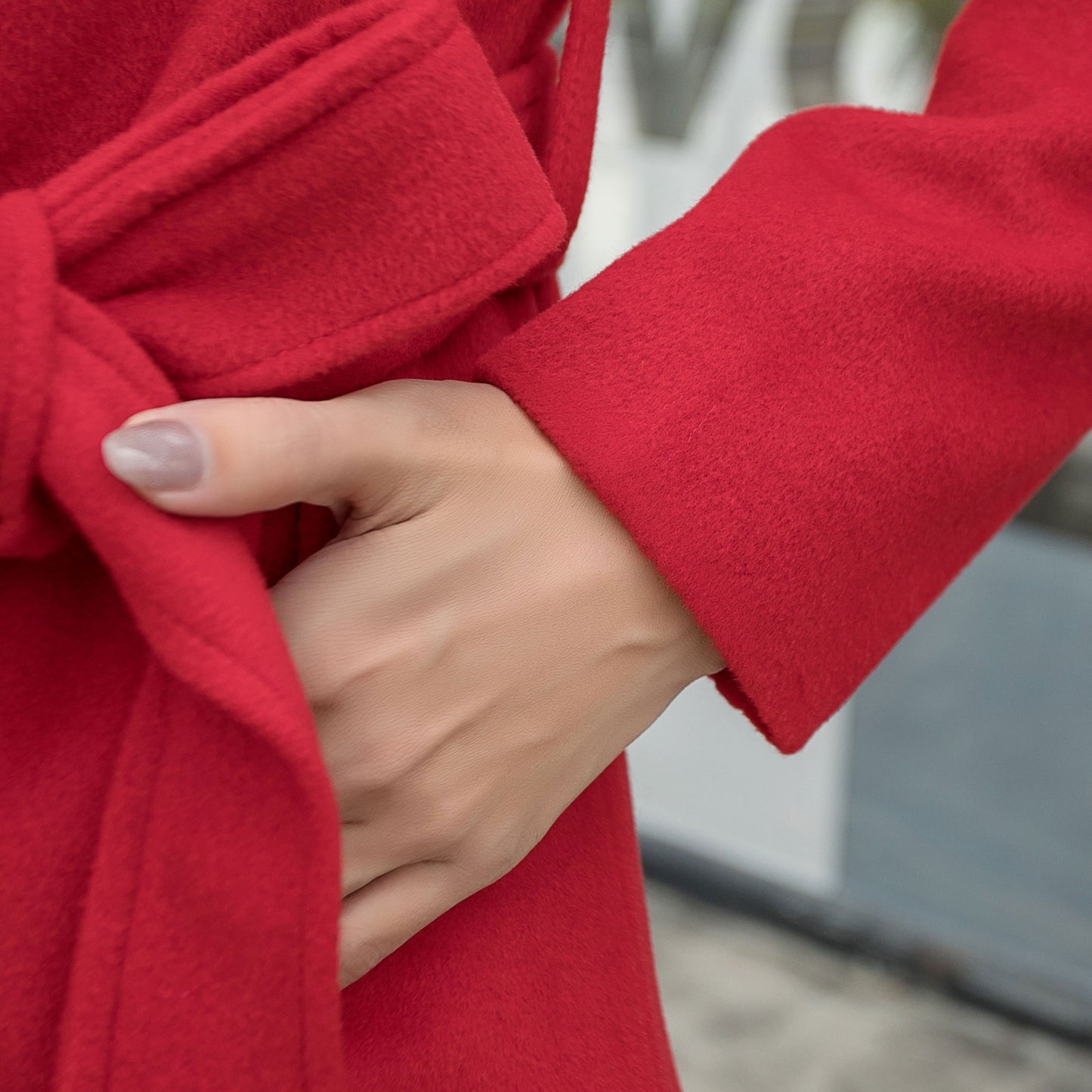 Belted Coat, Double Breasted Wool Coat C2567