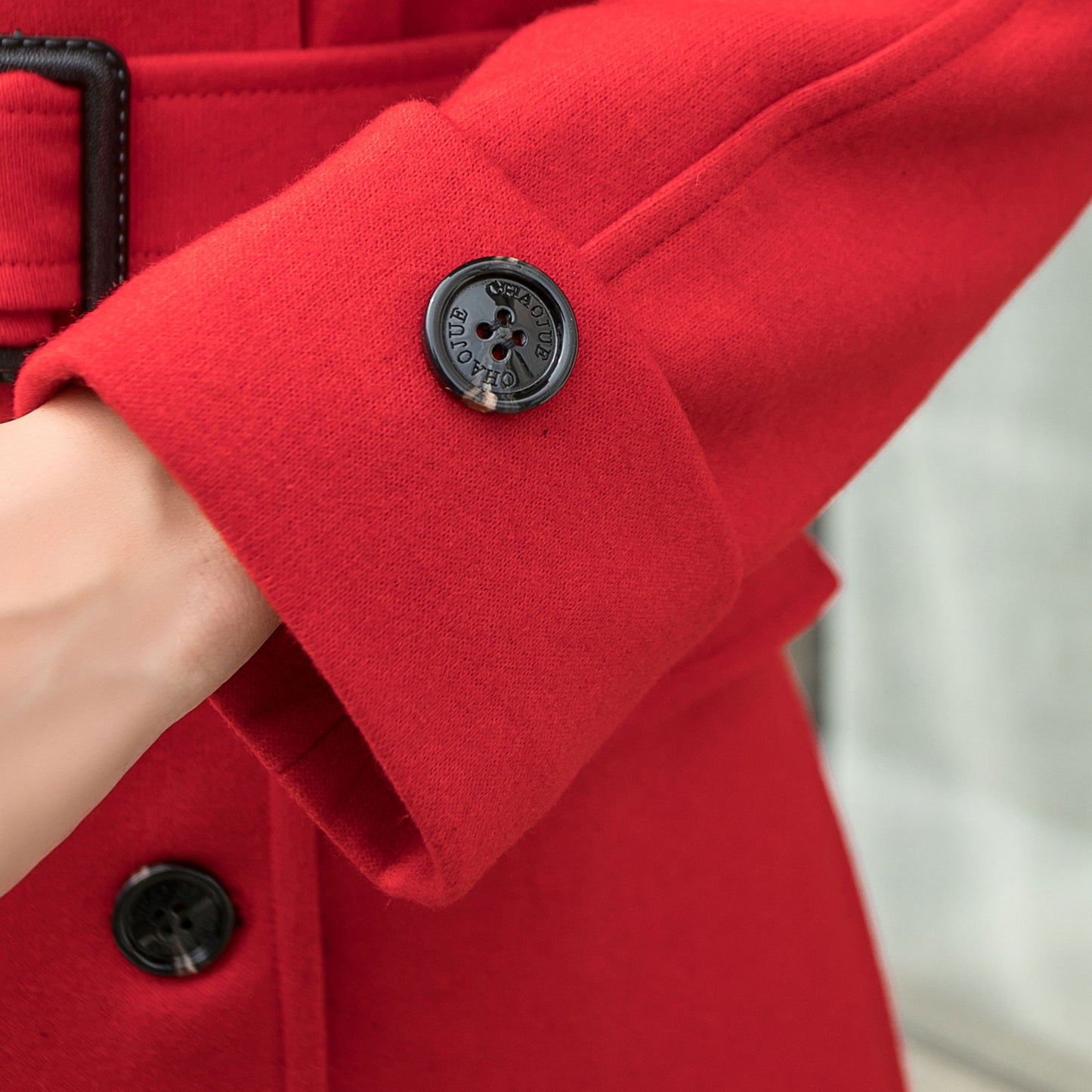 Red Belted Coat, Military Coat C2568
