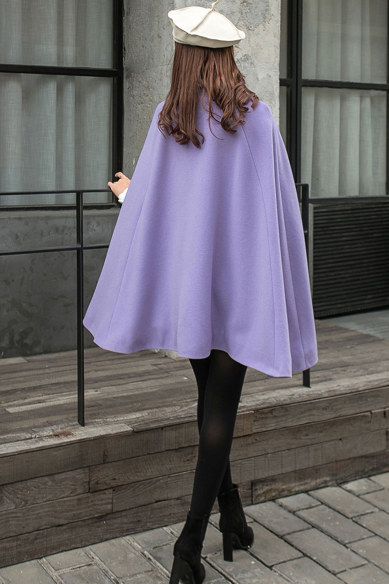 Purple Cloak Coat Women C2571