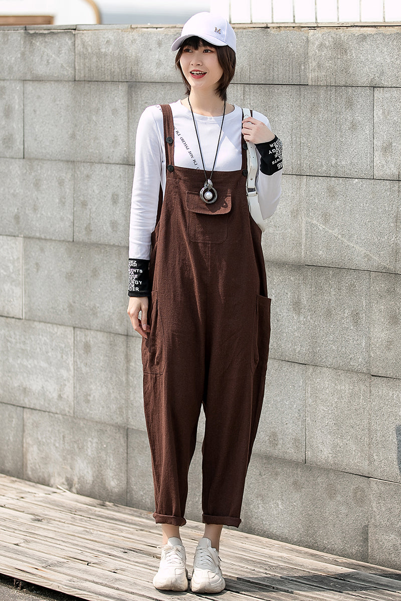 Casual Loose Linen Overalls C2750#CK2200730