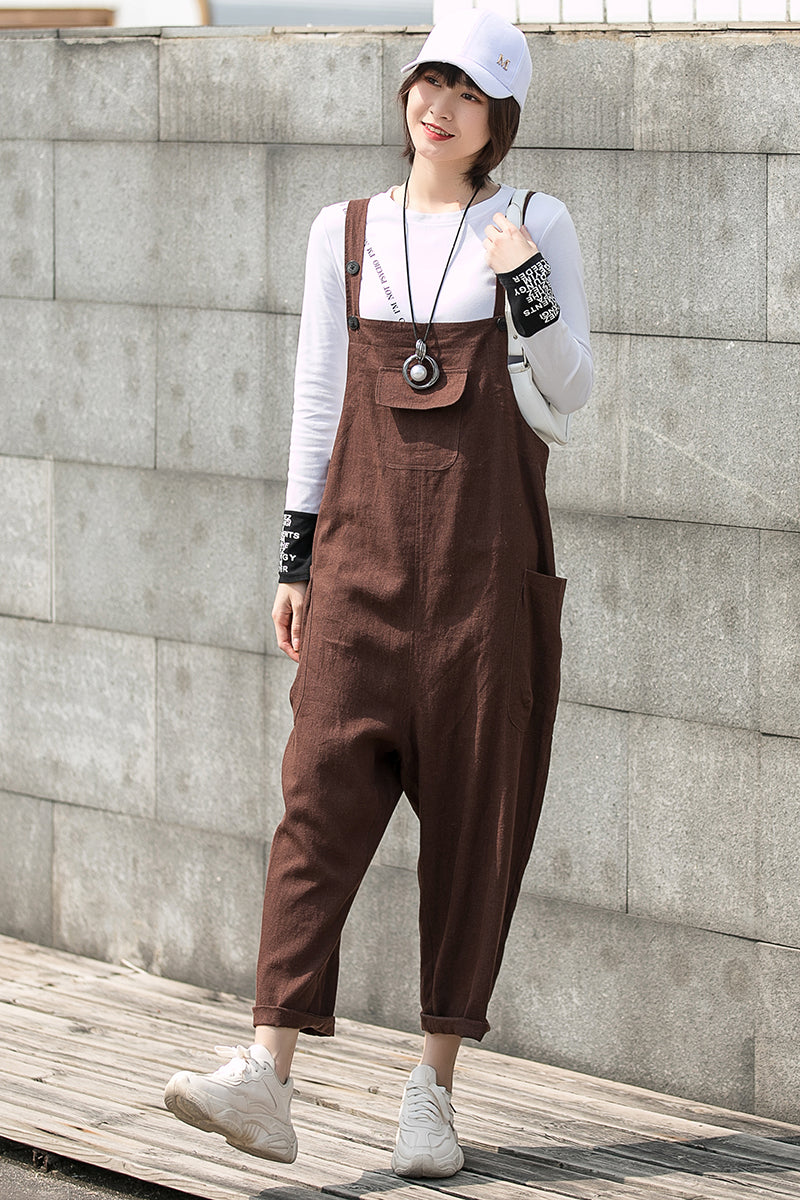Casual Loose Linen Overalls C2750#CK2200730