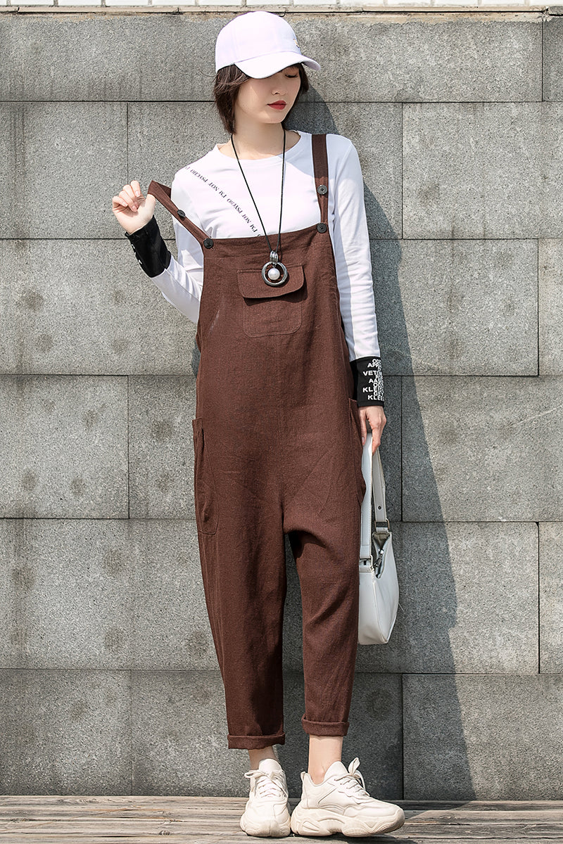 Casual Loose Linen Overalls C2750#CK2200730