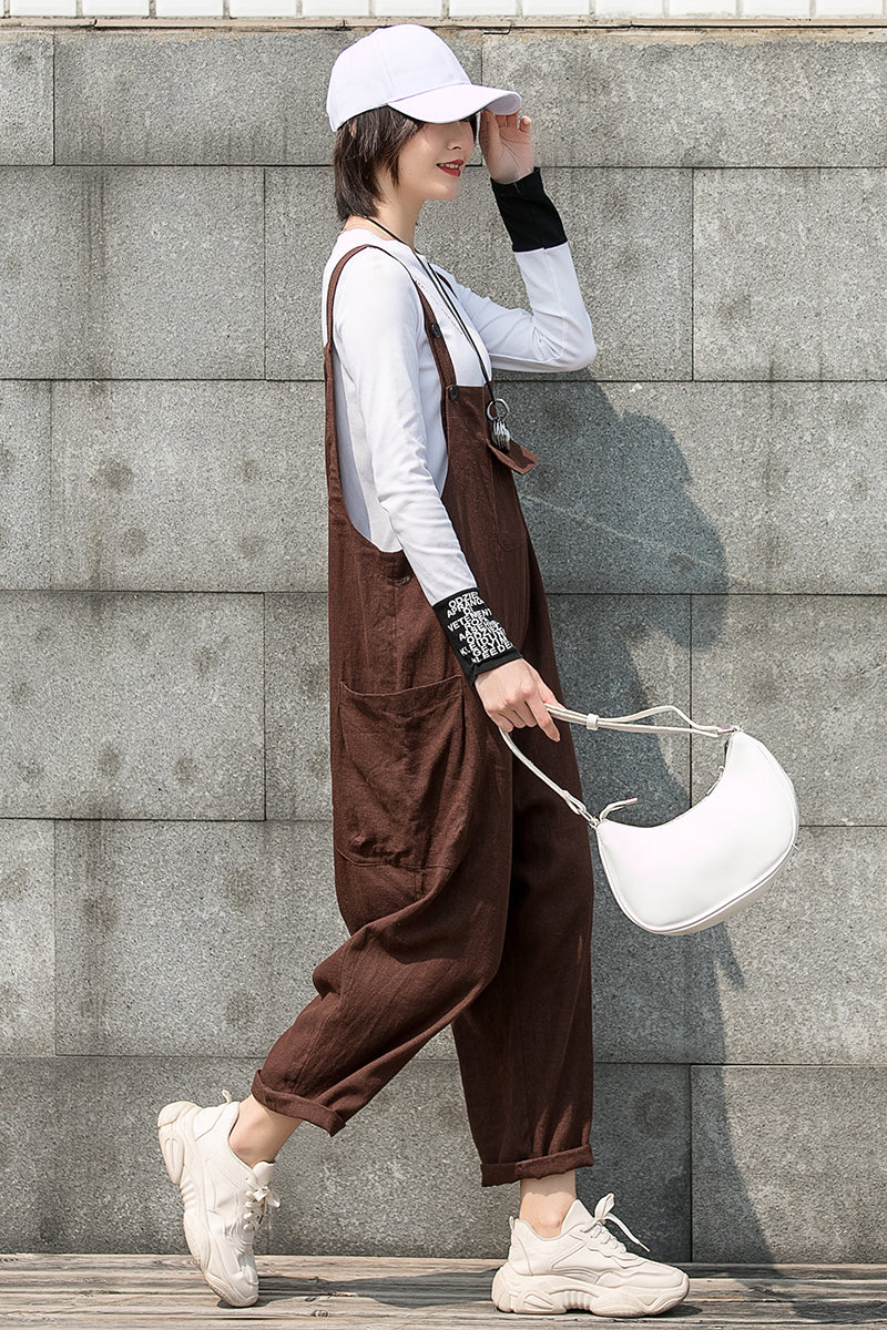 Casual Loose Linen Overalls C2750#CK2200730