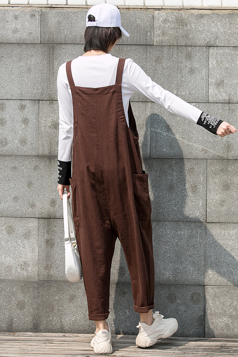 Casual Loose Linen Overalls C2750#CK2200730
