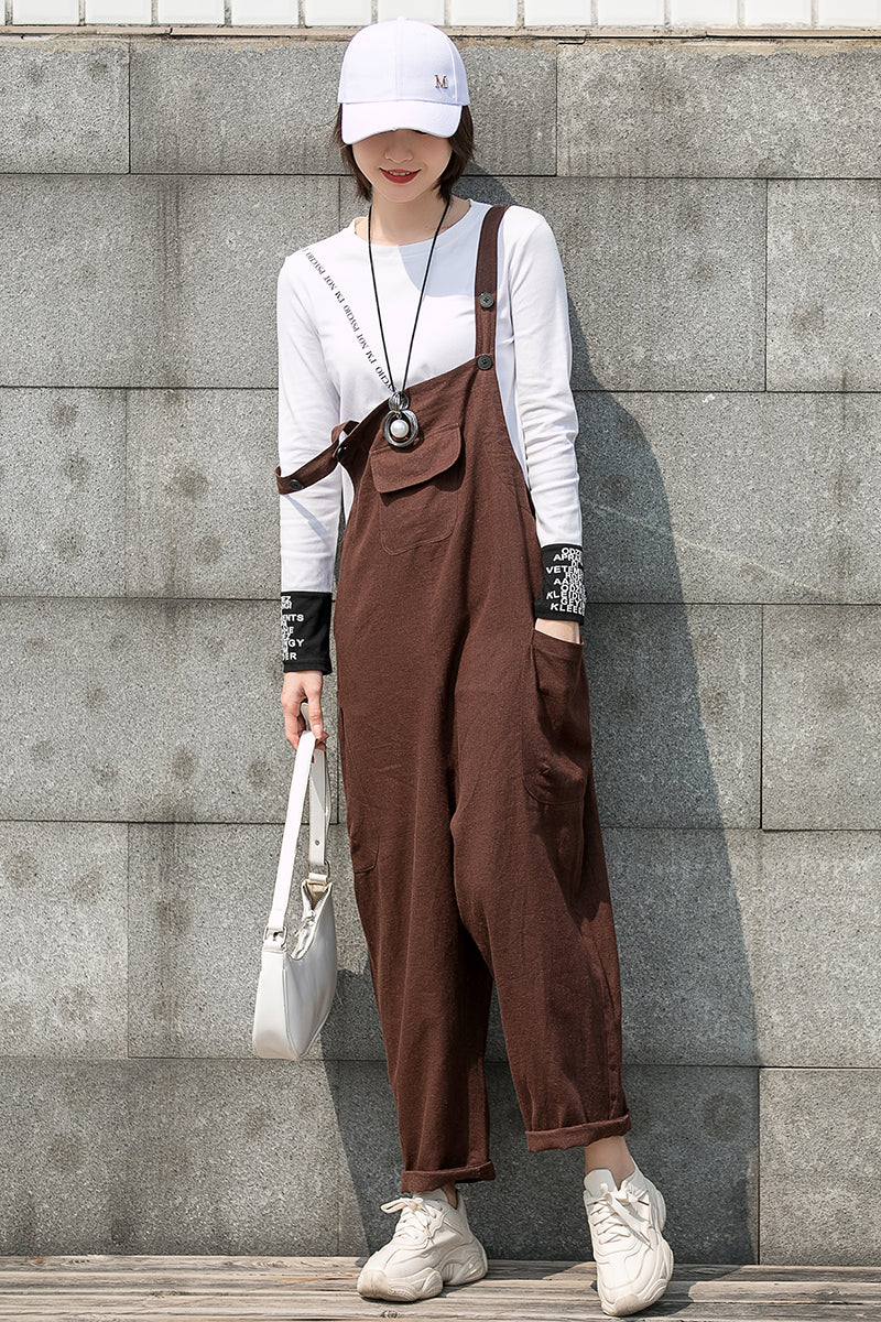 Casual Loose Linen Overalls C2750#CK2200730