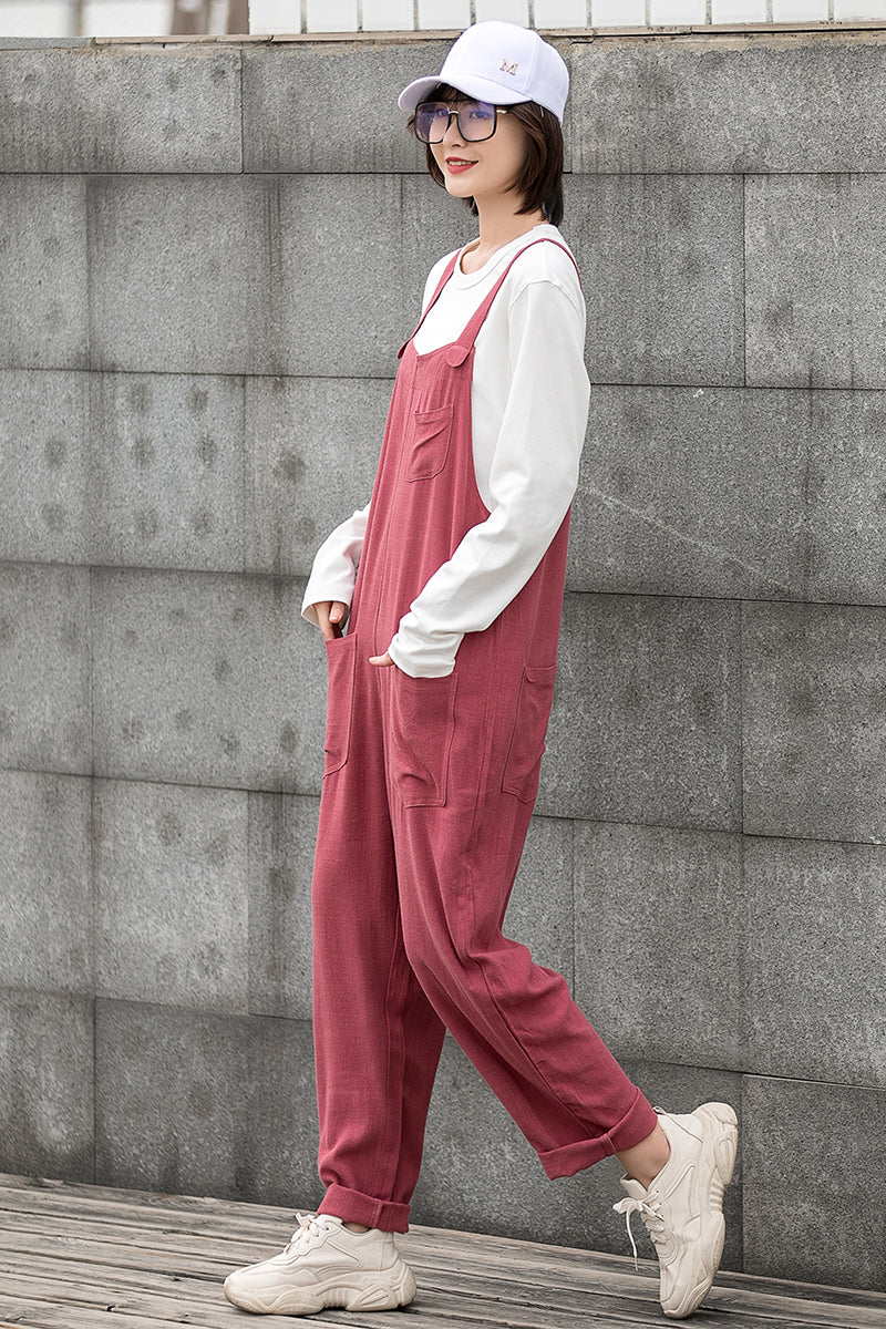 Spring Summer Casual Linen Overalls C2775#CK2200706